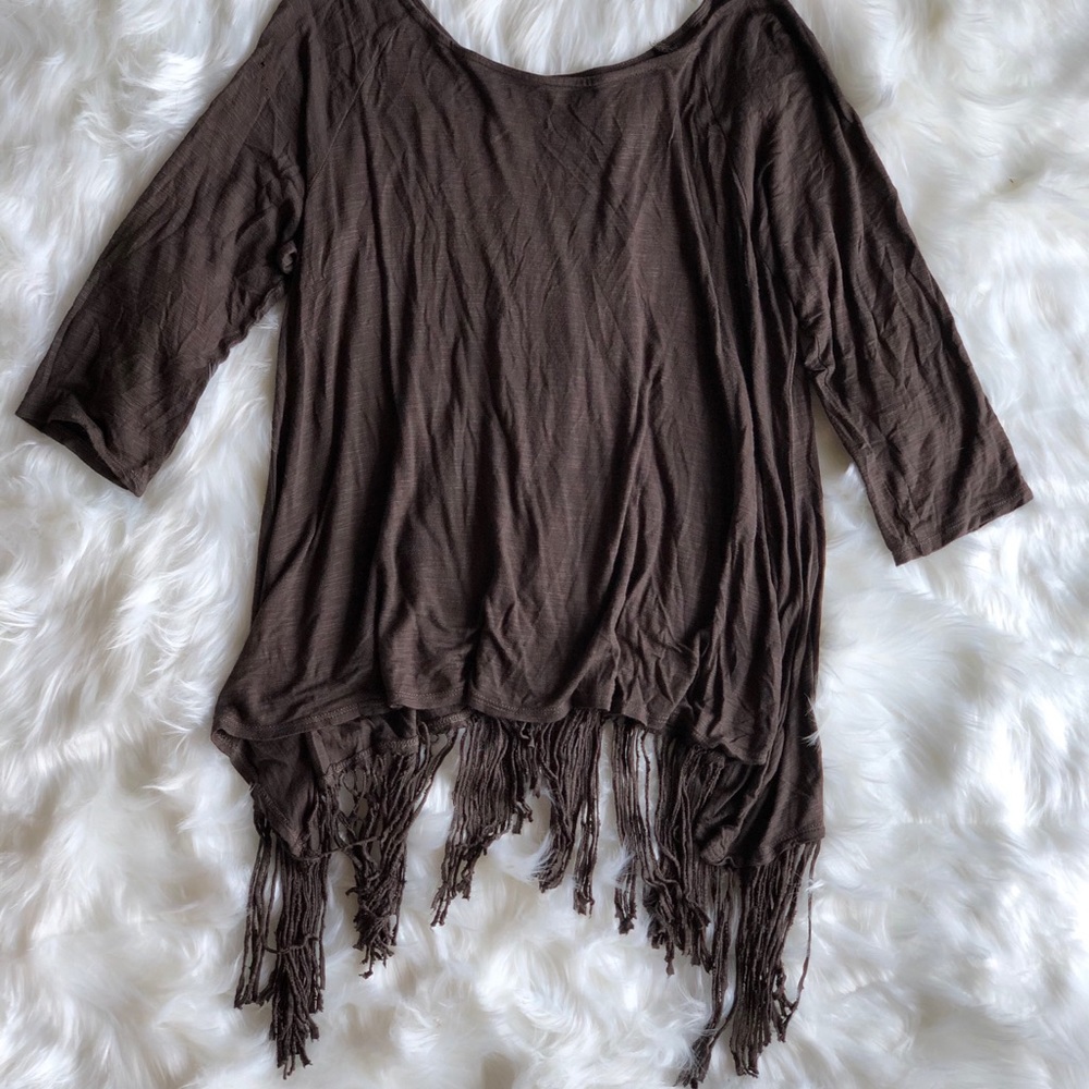 Rock 47 Wrangler Fringe Open Back Top!